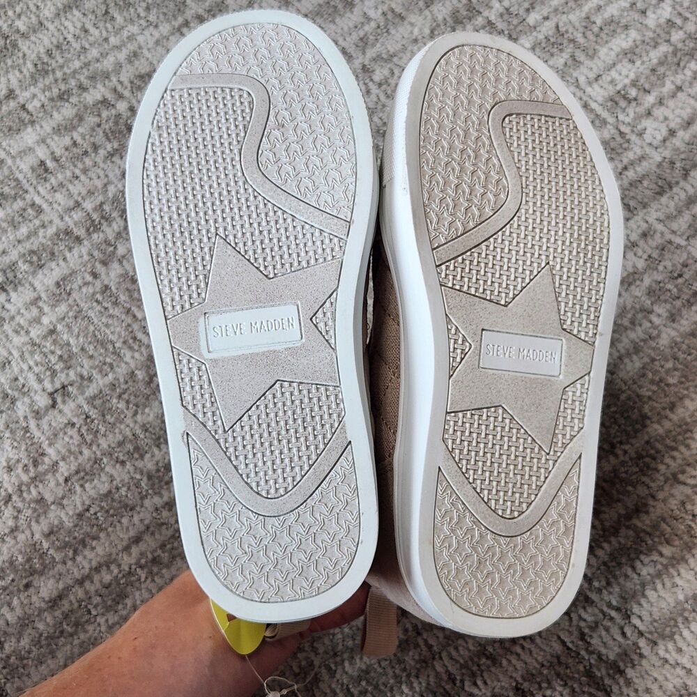 Steve Madden girls Adaptive Reggie iridescent beige wedge sneakers size 3 youth - Picture 12 of 12